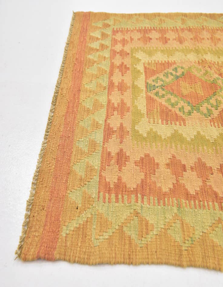 Detail image of  2' 7 x 4' 3  Hand Woven Kilim Waziri Wool Rug