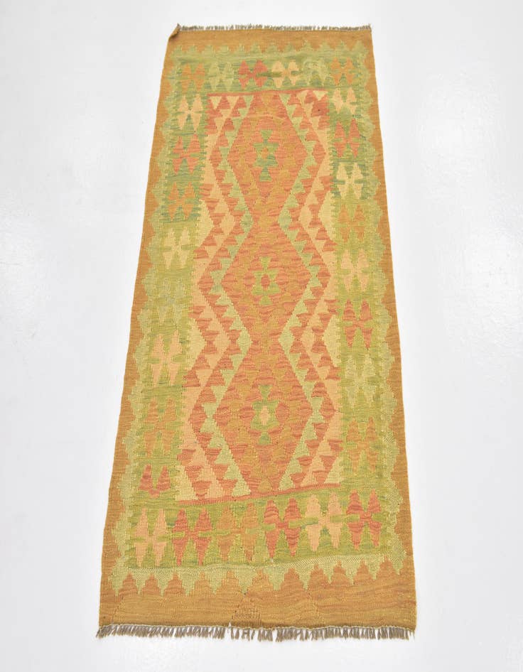 Detail image of  2' 8 x 4' 3  Hand Woven Kilim Waziri Wool Rug