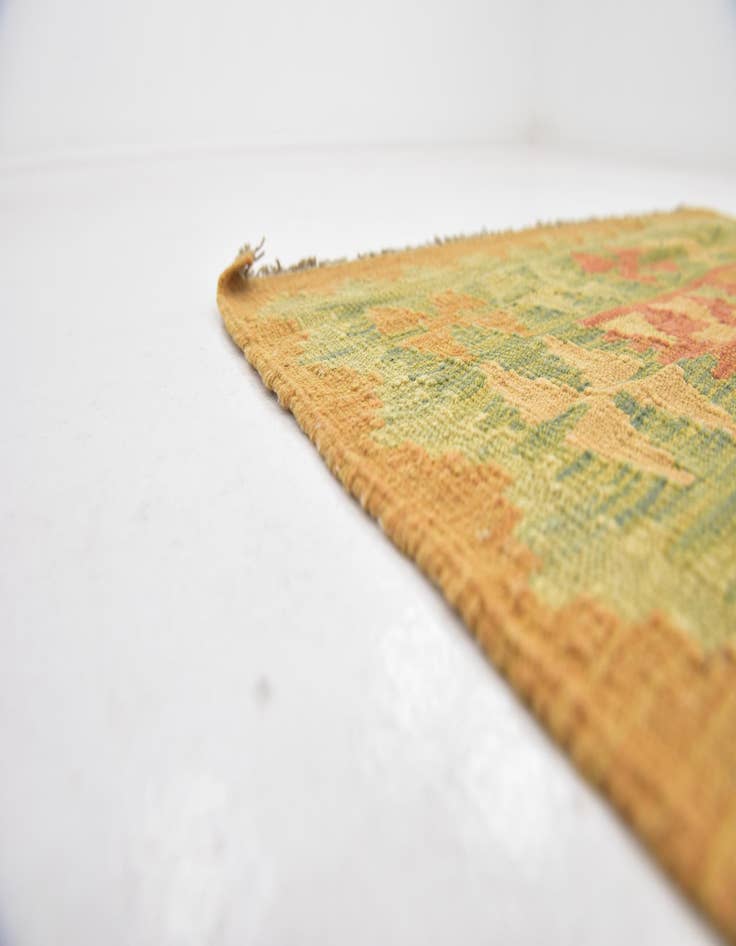 Detail image of  2' 8 x 4' 3  Hand Woven Kilim Waziri Wool Rug