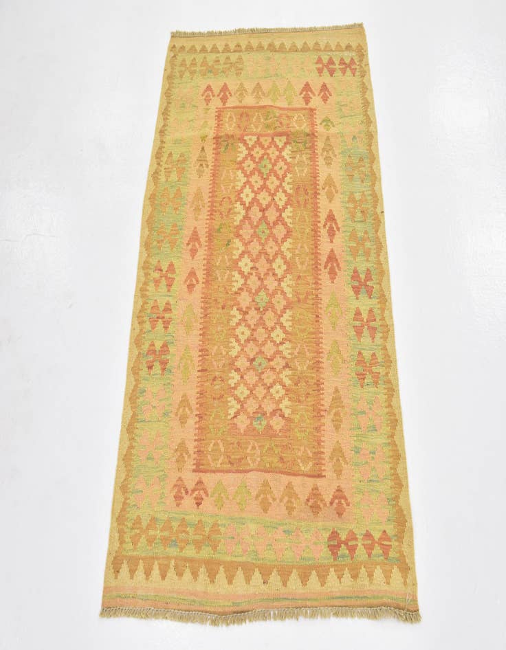 Detail image of  2' 8 x 4'  Hand Woven Kilim Waziri Wool Rug