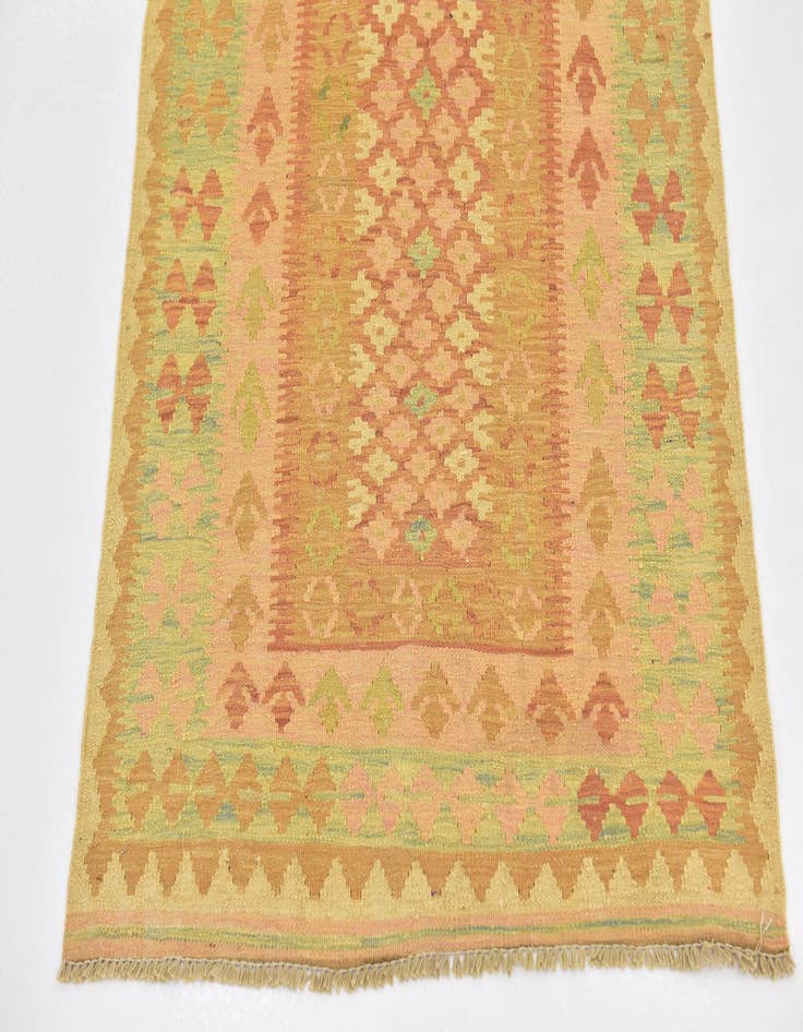 Detail image of  2' 8 x 4'  Hand Woven Kilim Waziri Wool Rug