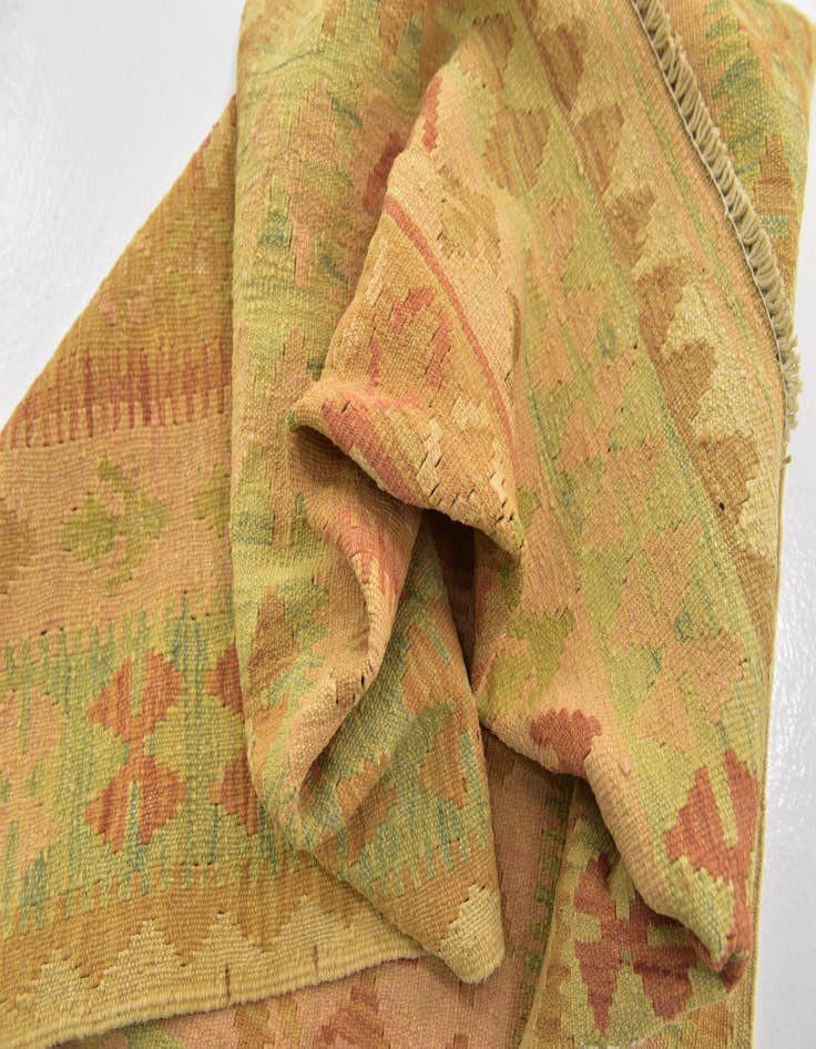 Detail image of  2' 8 x 4'  Hand Woven Kilim Waziri Wool Rug