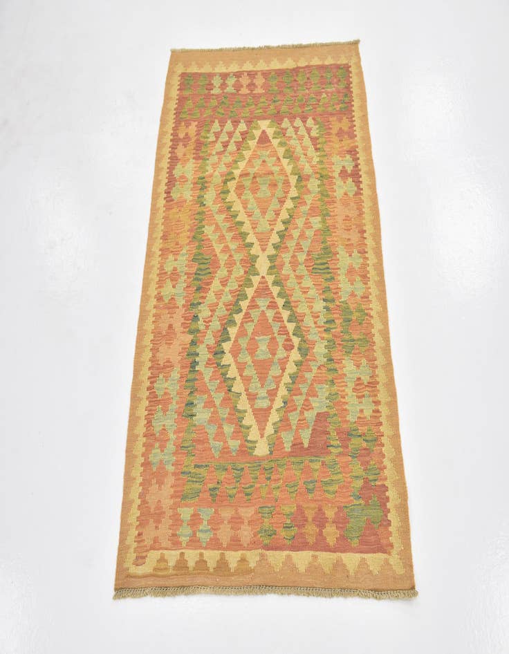 Detail image of  2' 10 x 4' 5  Hand Woven Kilim Waziri Wool Rug