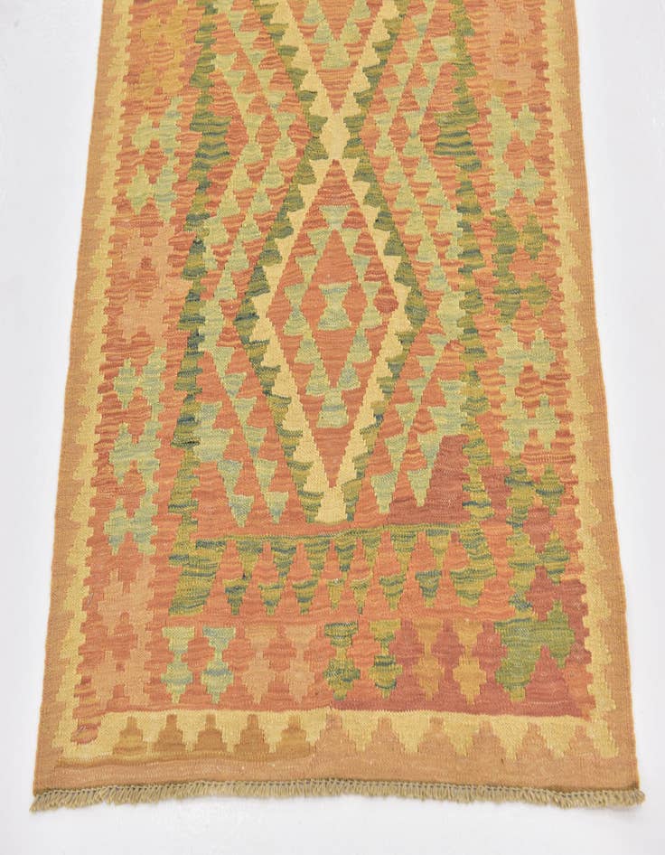 Detail image of  2' 10 x 4' 5  Hand Woven Kilim Waziri Wool Rug