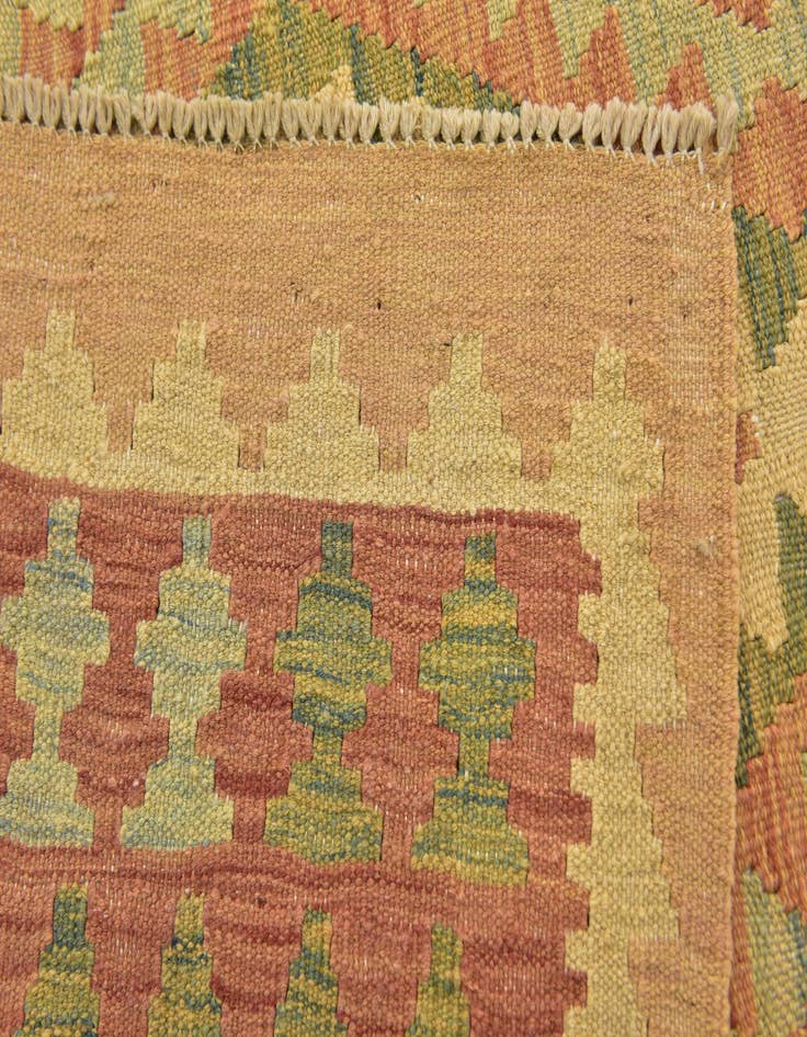 Detail image of  2' 10 x 4' 5  Hand Woven Kilim Waziri Wool Rug