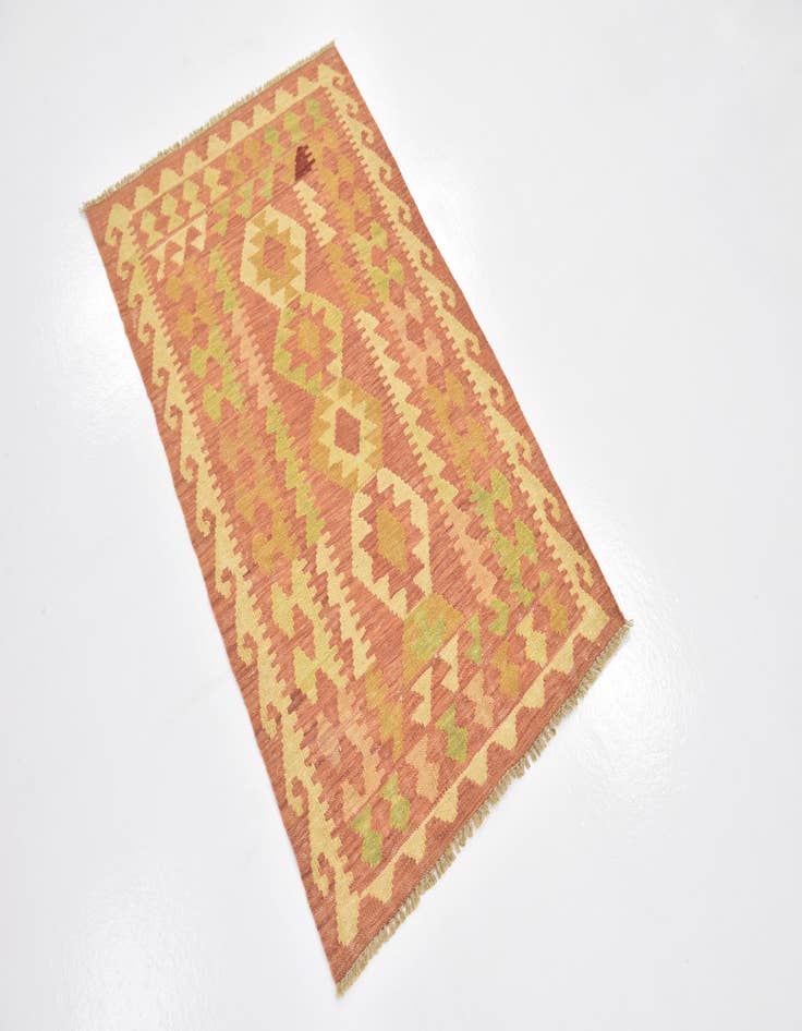 Detail image of  2' 5 x 4' 2  Hand Woven Kilim Waziri Wool Rug