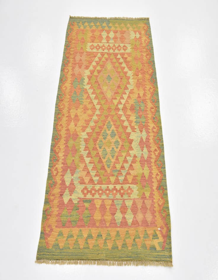 Detail image of  2' 9 x 4' 2  Hand Woven Kilim Waziri Wool Rug