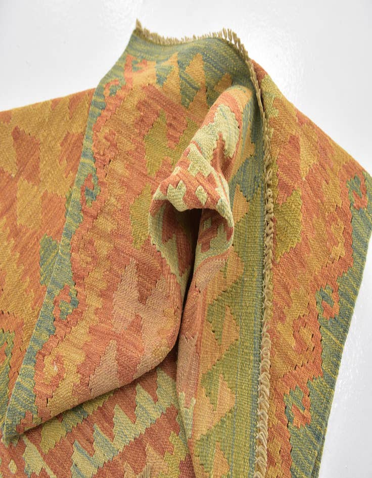 Detail image of  2' 9 x 4' 2  Hand Woven Kilim Waziri Wool Rug