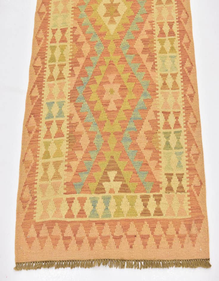 Detail image of  2' 8 x 4'  Hand Woven Kilim Waziri Wool Rug