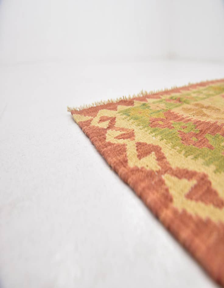 Detail image of  3' x 4' 10  Hand Woven Kilim Waziri Wool Rug