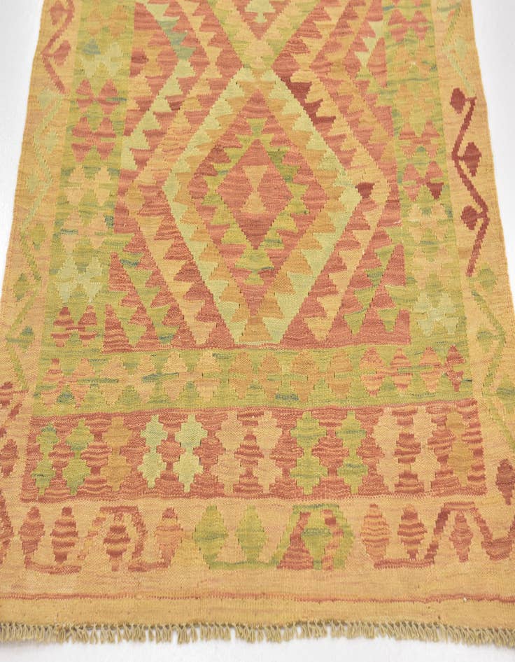 Detail image of  3' 3 x 5'  Hand Woven Kilim Waziri Wool Rug