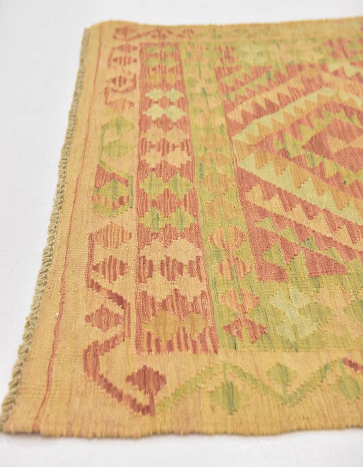 Detail image of  3' 3 x 5'  Hand Woven Kilim Waziri Wool Rug