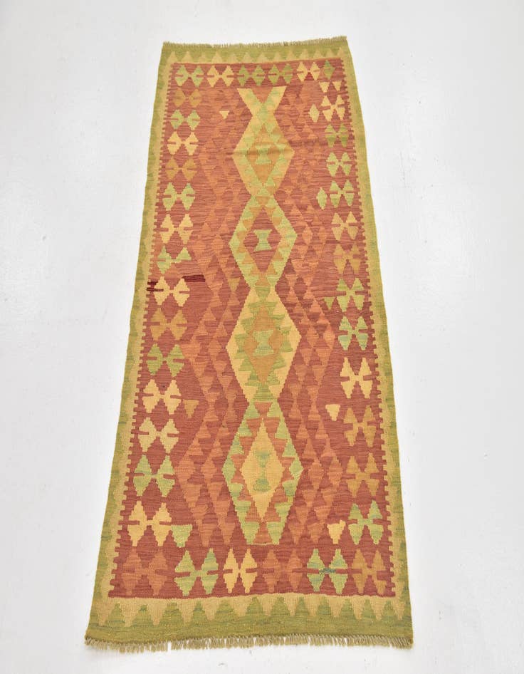 Detail image of  2' 10 x 4' 6  Hand Woven Kilim Waziri Wool Rug