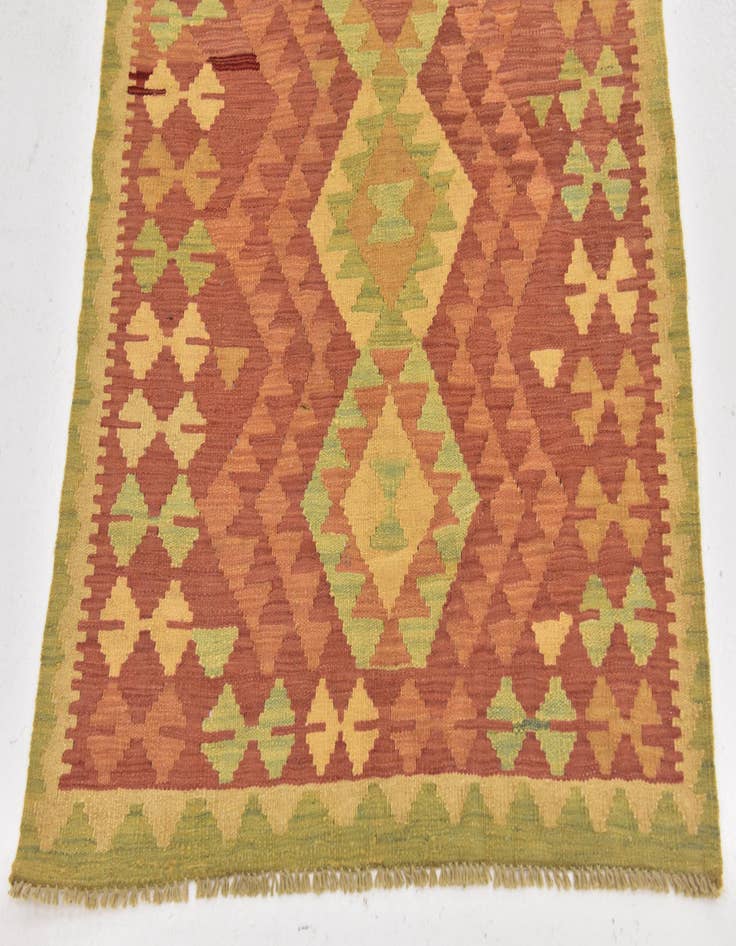 Detail image of  2' 10 x 4' 6  Hand Woven Kilim Waziri Wool Rug