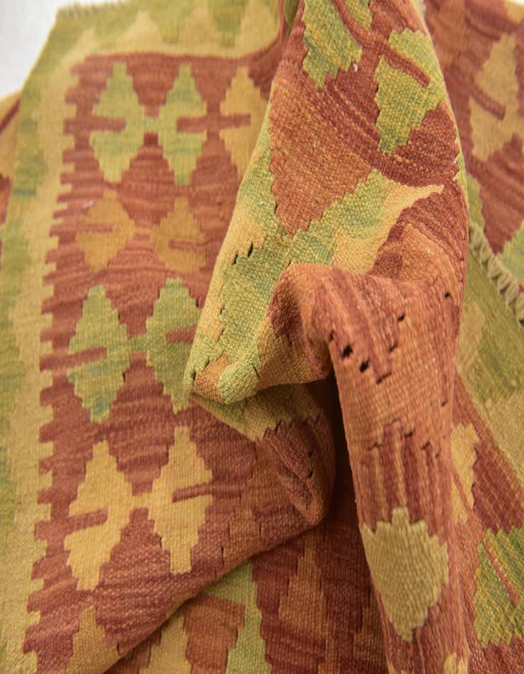 Detail image of  2' 10 x 4' 6  Hand Woven Kilim Waziri Wool Rug