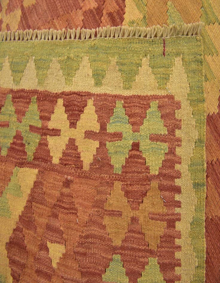 Detail image of  2' 10 x 4' 6  Hand Woven Kilim Waziri Wool Rug