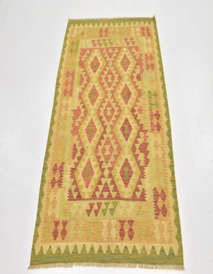 Detail image of  3' 4 x 5'  Hand Woven Kilim Waziri Wool Rug