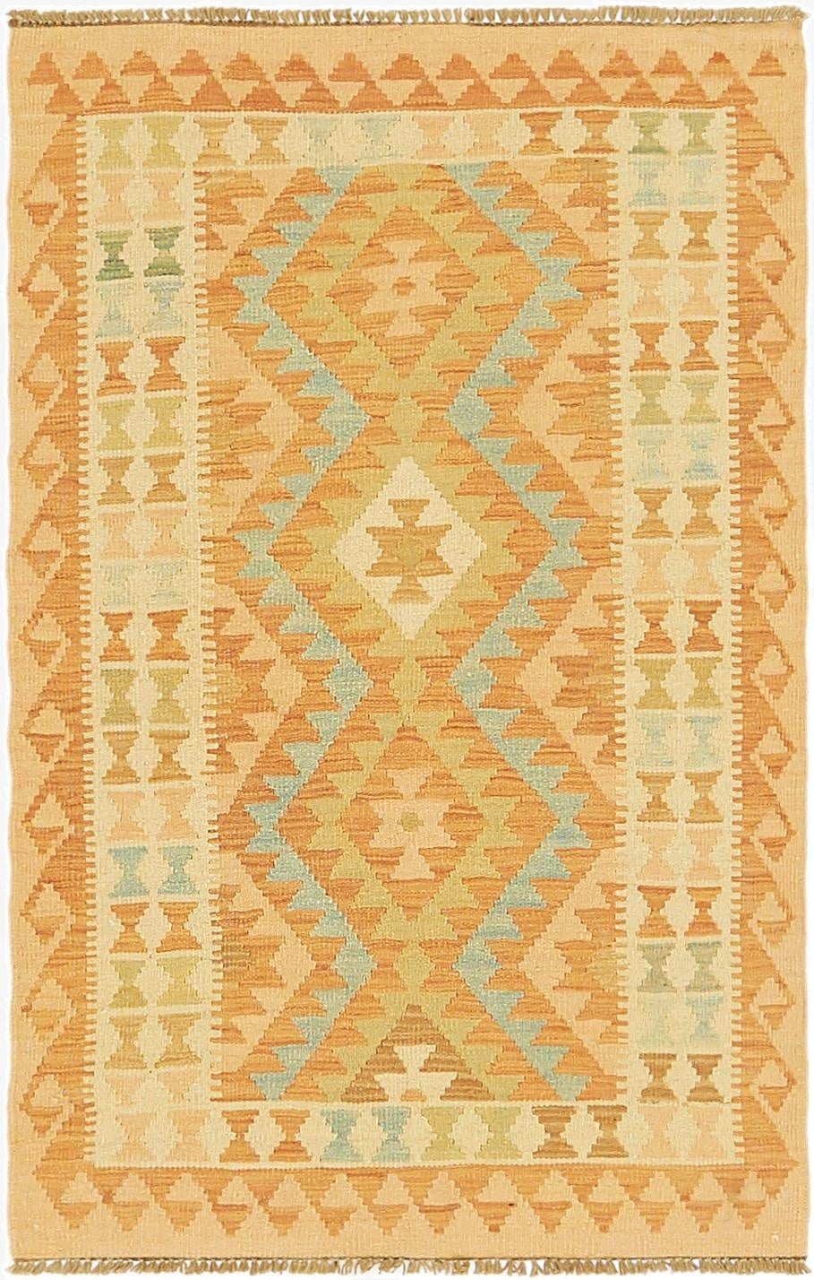  2' 8 x 4'  Hand Woven Kilim Waziri Wool Rug