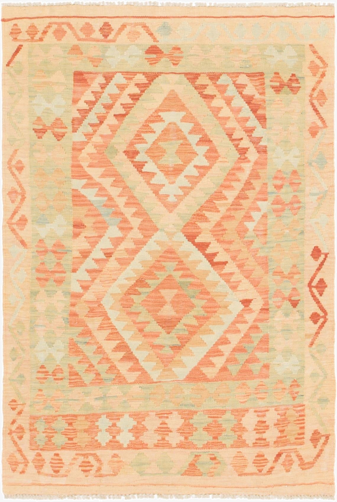  3' 3 x 5'  Hand Woven Kilim Waziri Wool Rug