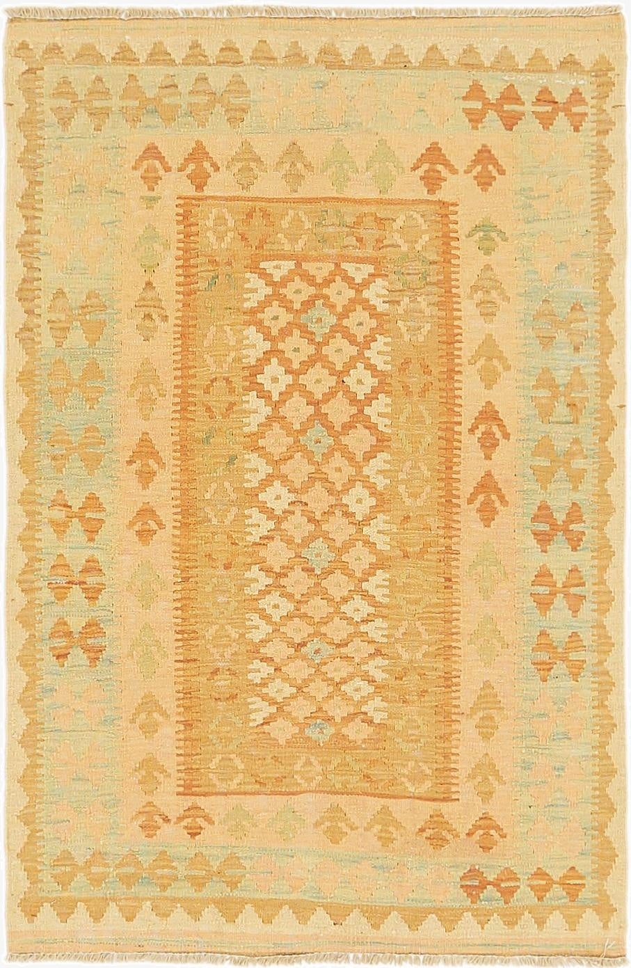  2' 8 x 4'  Hand Woven Kilim Waziri Wool Rug