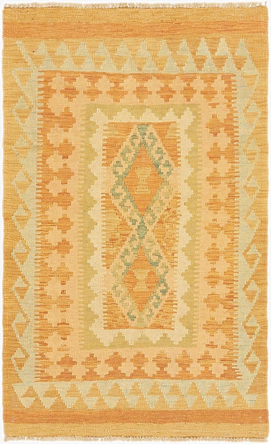  2' 7 x 4' 3  Hand Woven Kilim Waziri Wool Rug