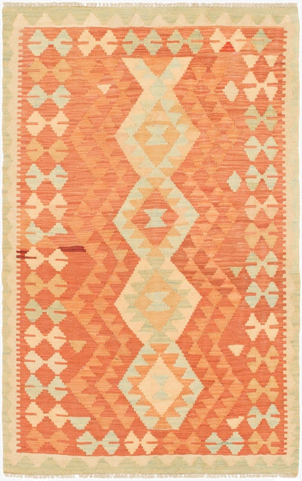  2' 10 x 4' 6  Hand Woven Kilim Waziri Wool Rug