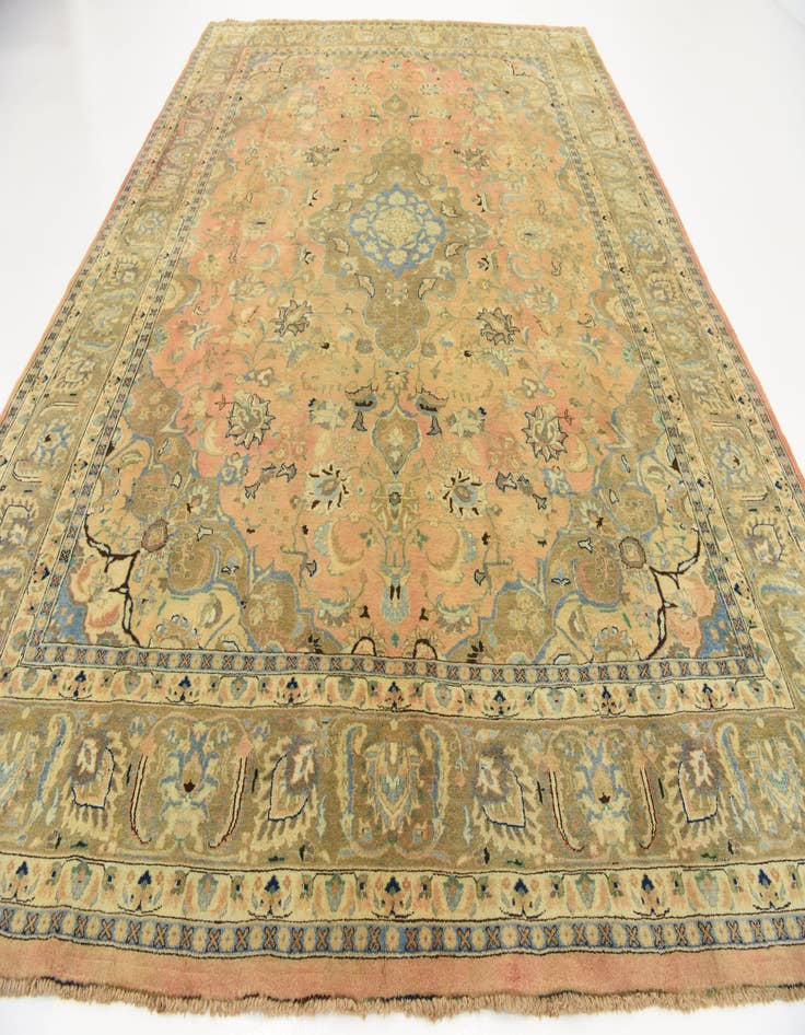 Detail image of  9' 9 x 13' 2  Hand Knotted Mashad Persian Wool Rug