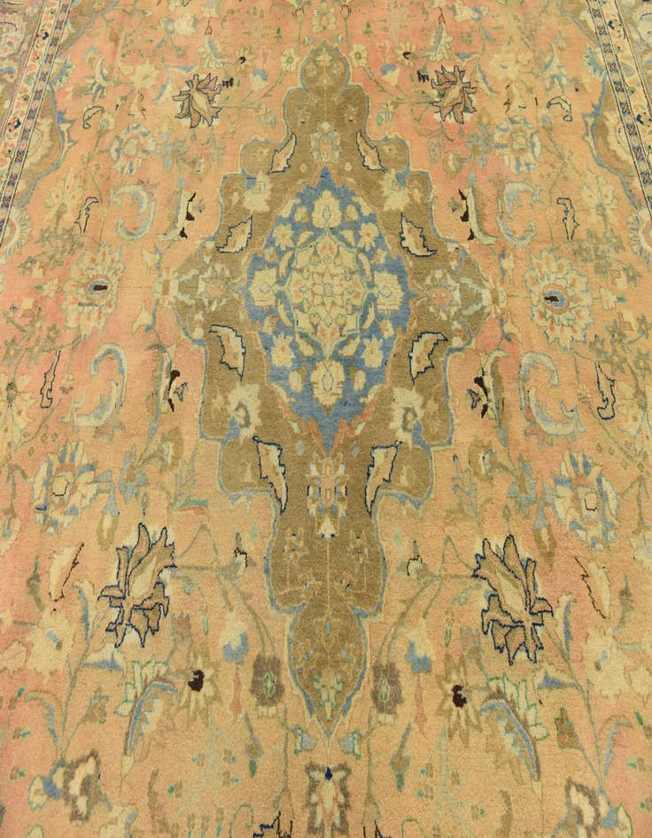 Detail image of  9' 9 x 13' 2  Hand Knotted Mashad Persian Wool Rug