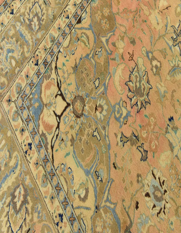 Detail image of  9' 9 x 13' 2  Hand Knotted Mashad Persian Wool Rug