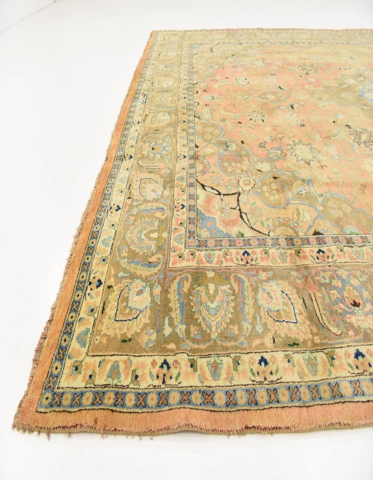 Detail image of  9' 9 x 13' 2  Hand Knotted Mashad Persian Wool Rug