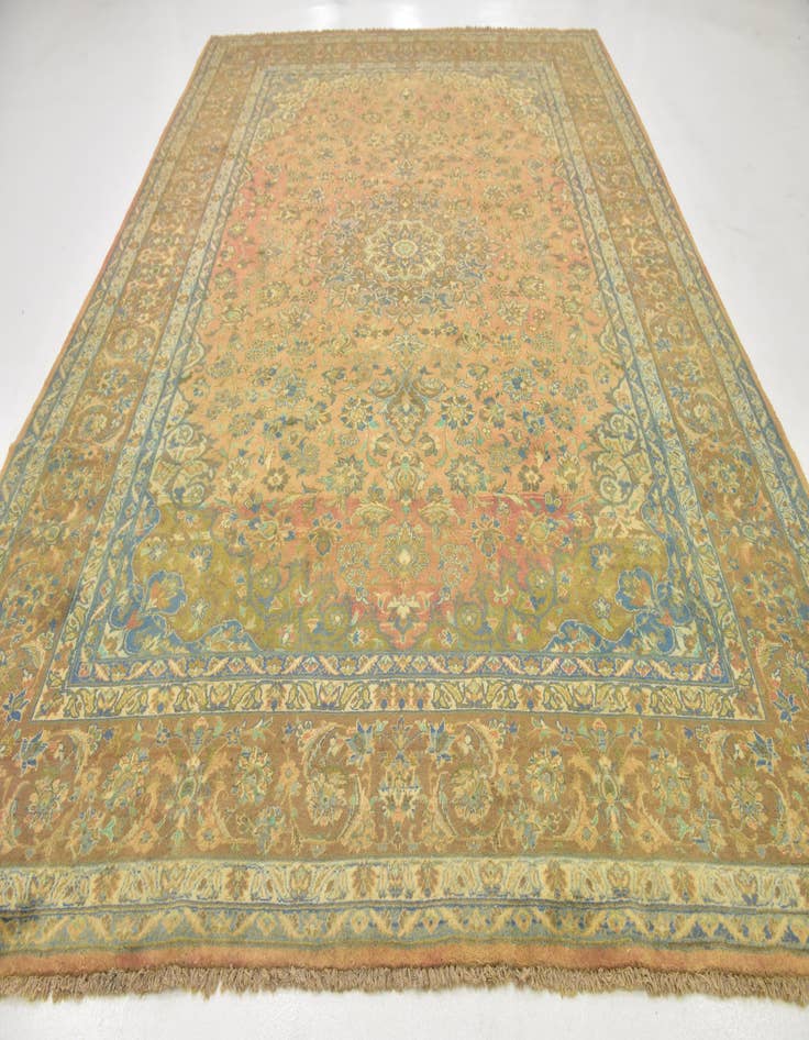 Detail image of  9' 6 x 13' 5  Hand Knotted Mashad Persian Wool Rug