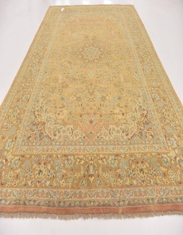 Detail image of 9' 10 x 14' Hand Knotted Mashad Persian Wool Rug