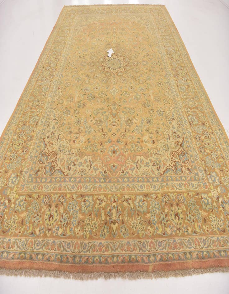 Detail image of 9' 10 x 14' Hand Knotted Mashad Persian Wool Rug