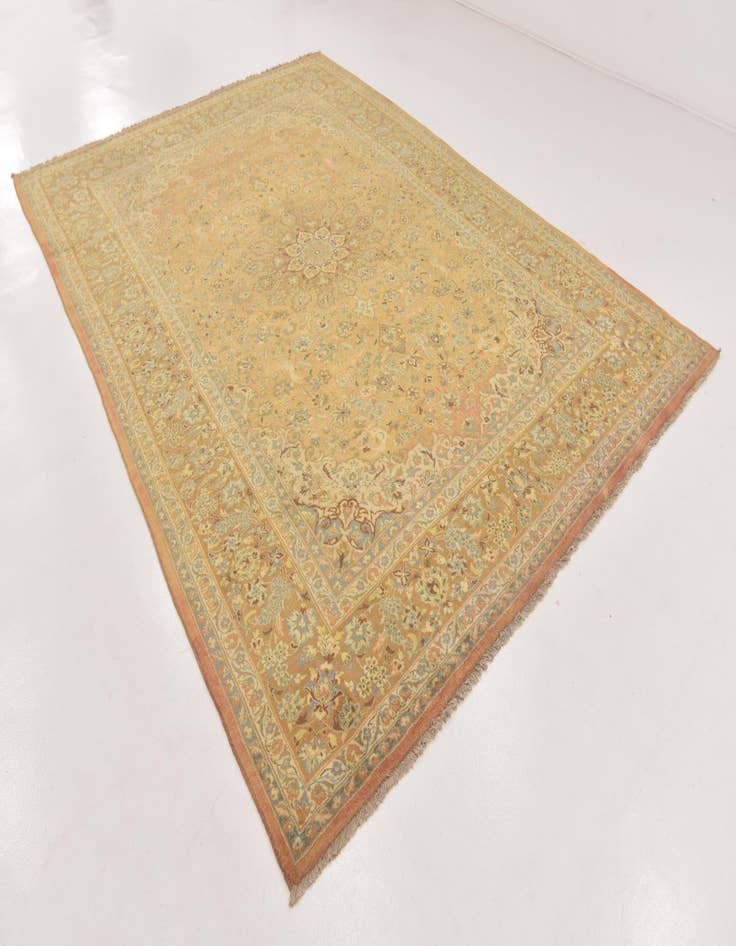 Detail image of 9' 10 x 14' Hand Knotted Mashad Persian Wool Rug