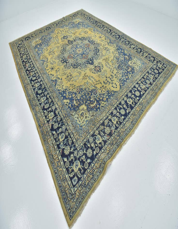 Detail image of  9' 9 x 12' 10  Hand Knotted Mashad Persian Wool Rug