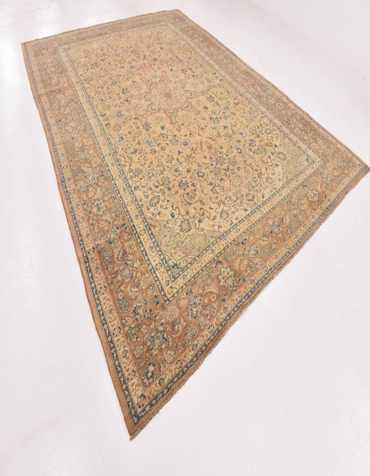 Detail image of  10' x 13' 5  Hand Knotted Mashad Persian Wool Rug