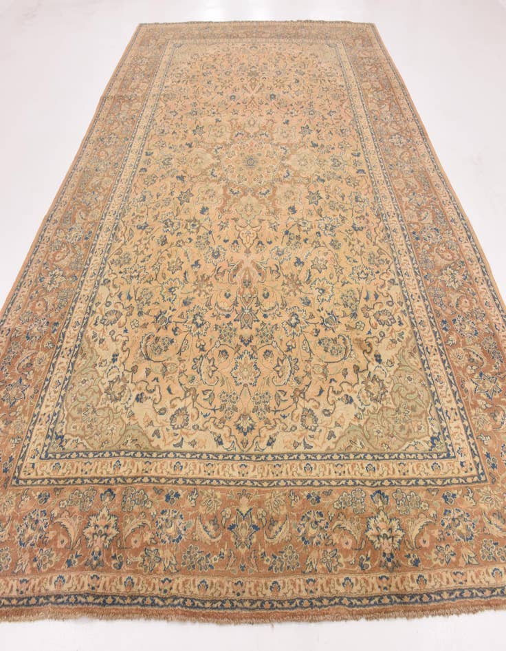 Detail image of  10' x 13' 5  Hand Knotted Mashad Persian Wool Rug