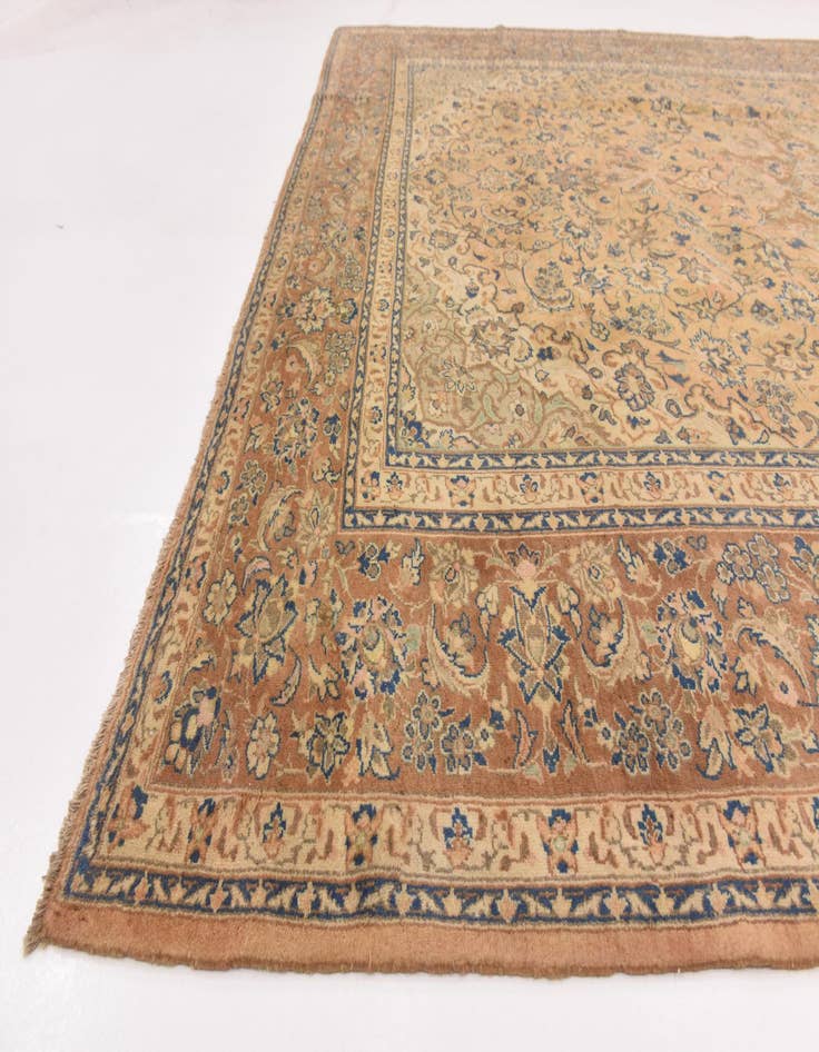 Detail image of  10' x 13' 5  Hand Knotted Mashad Persian Wool Rug