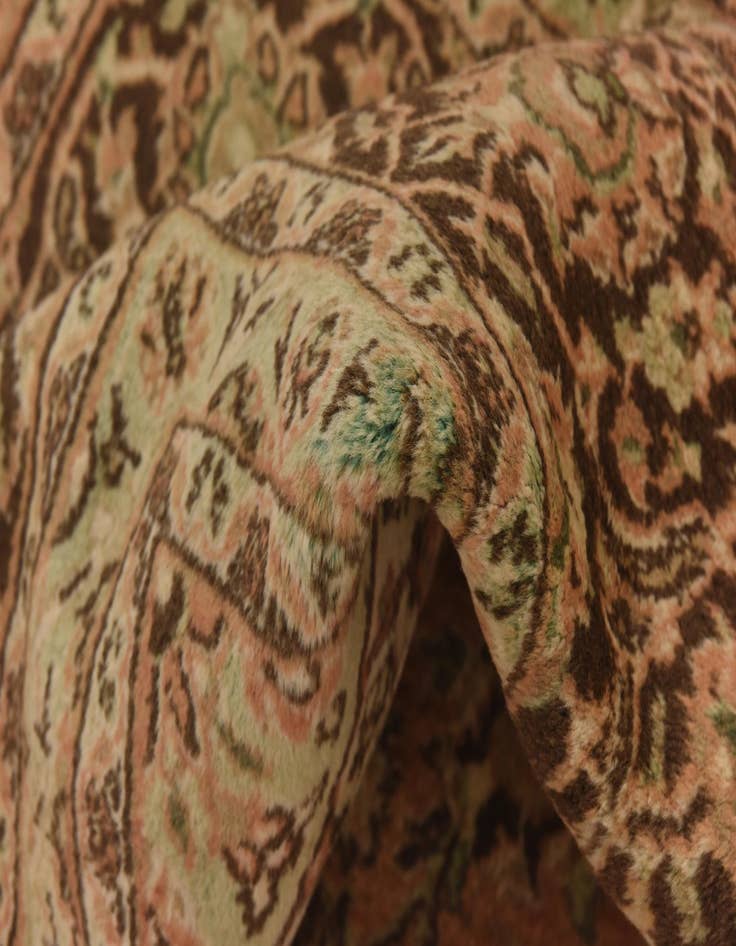 Detail image of  9' 10 x 13'  Hand Knotted Mashad Persian Wool Rug