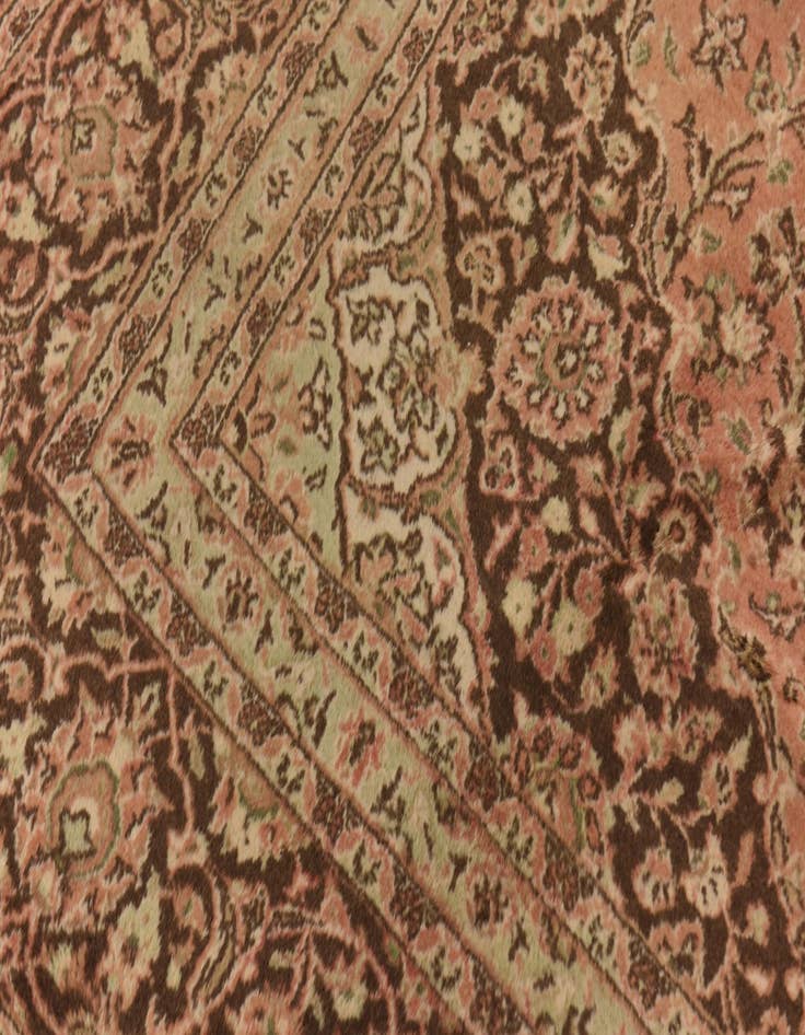 Detail image of  9' 10 x 13'  Hand Knotted Mashad Persian Wool Rug