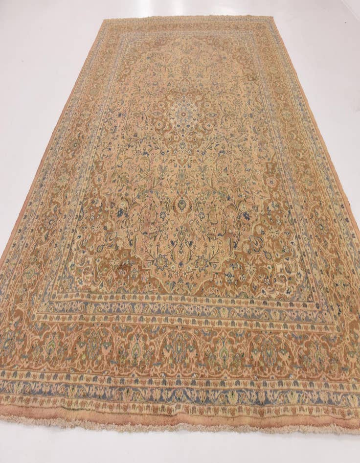 Detail image of  9' 8 x 12' 7  Hand Knotted Mashad Persian Wool Rug