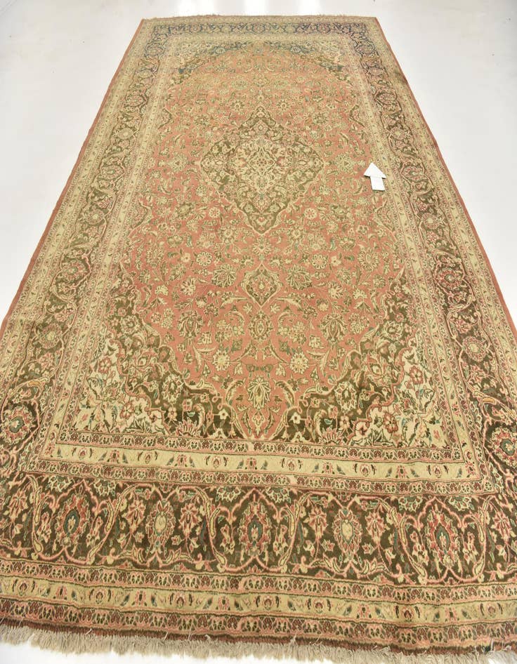 Detail image of  9' 7 x 13' 2  Hand Knotted Mashad Persian Wool Rug