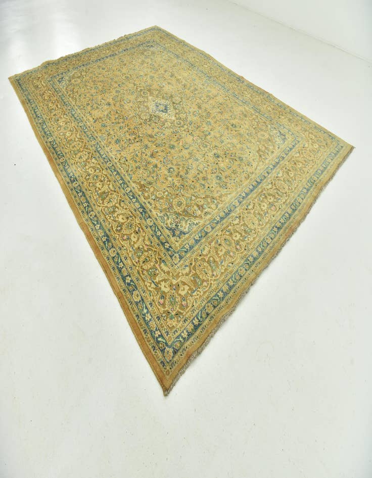 Detail image of  9' 9 x 13' 3  Hand Knotted Mashad Persian Wool Rug