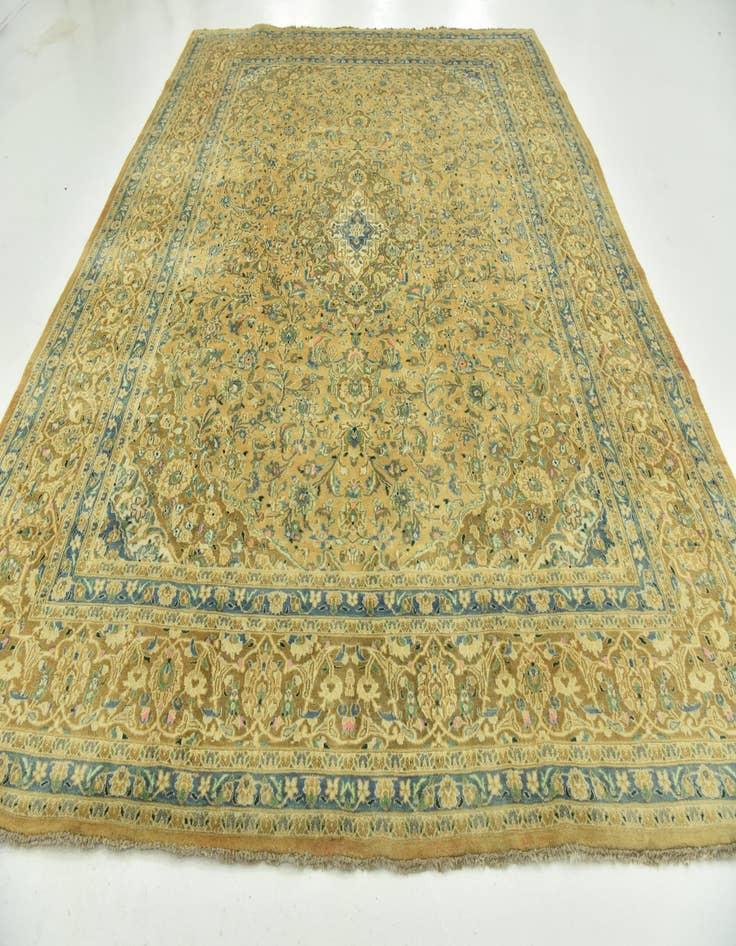 Detail image of  9' 9 x 13' 3  Hand Knotted Mashad Persian Wool Rug