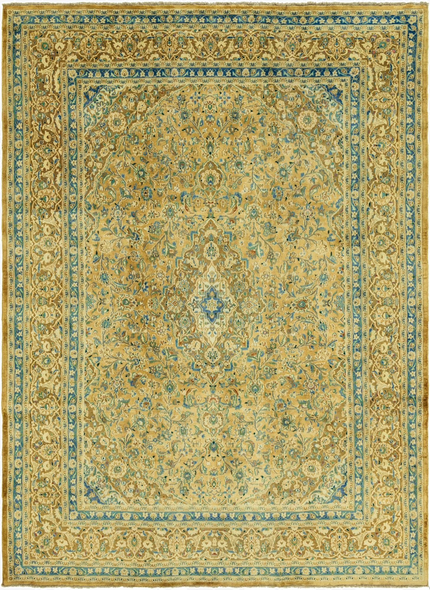  9' 9 x 13' 3  Hand Knotted Mashad Persian Wool Rug