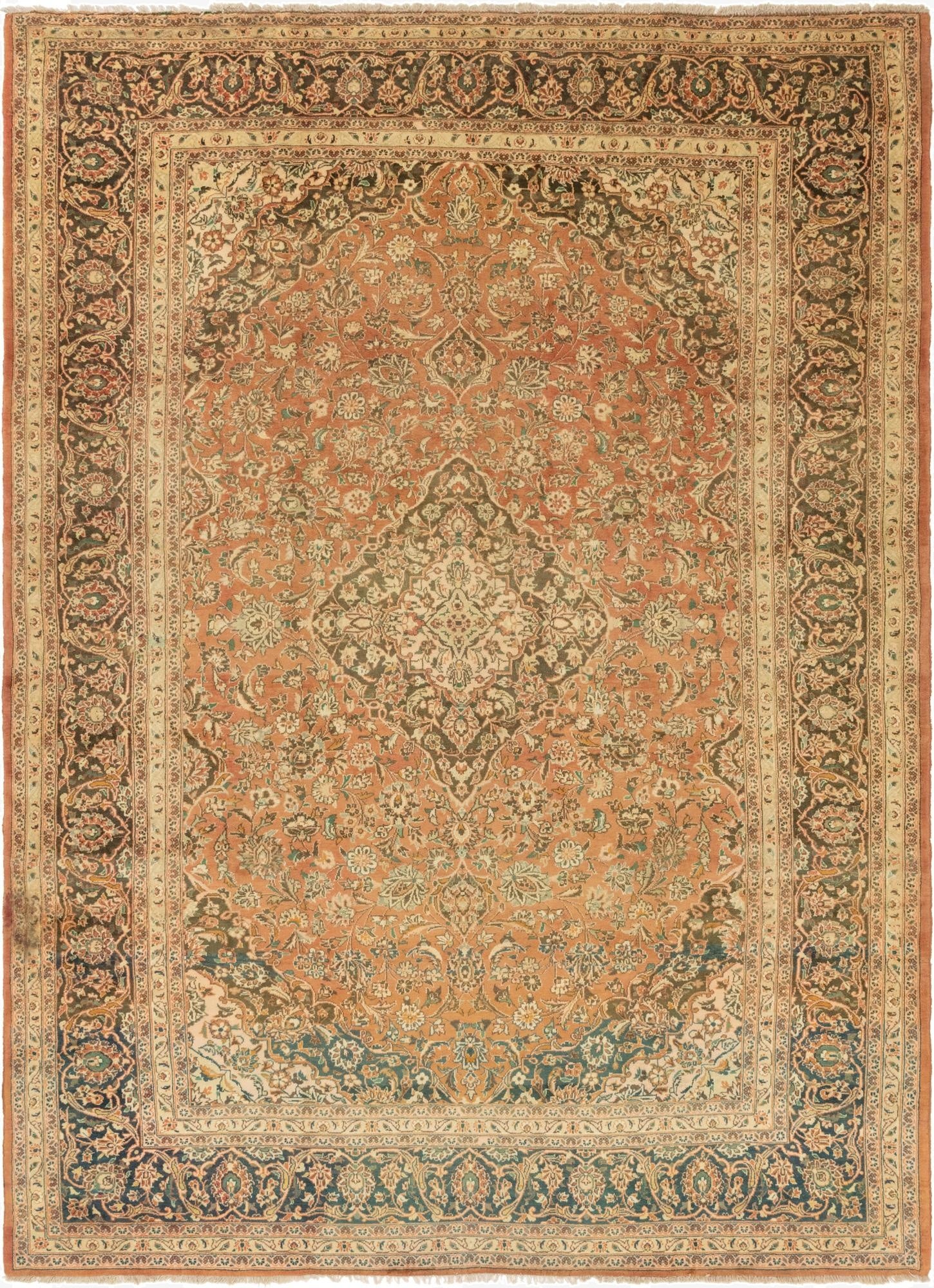  9' 7 x 13' 2  Hand Knotted Mashad Persian Wool Rug
