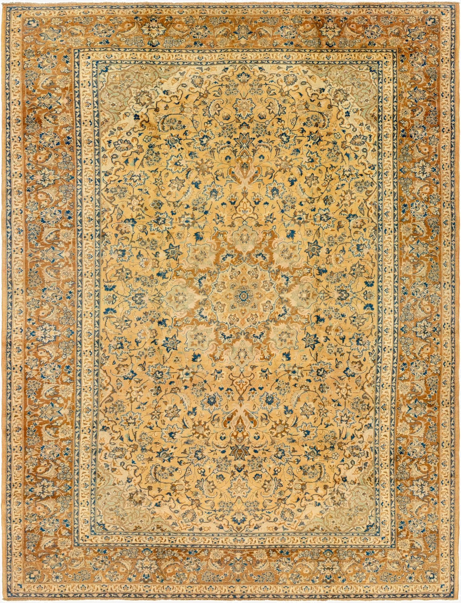  10' x 13' 5  Hand Knotted Mashad Persian Wool Rug