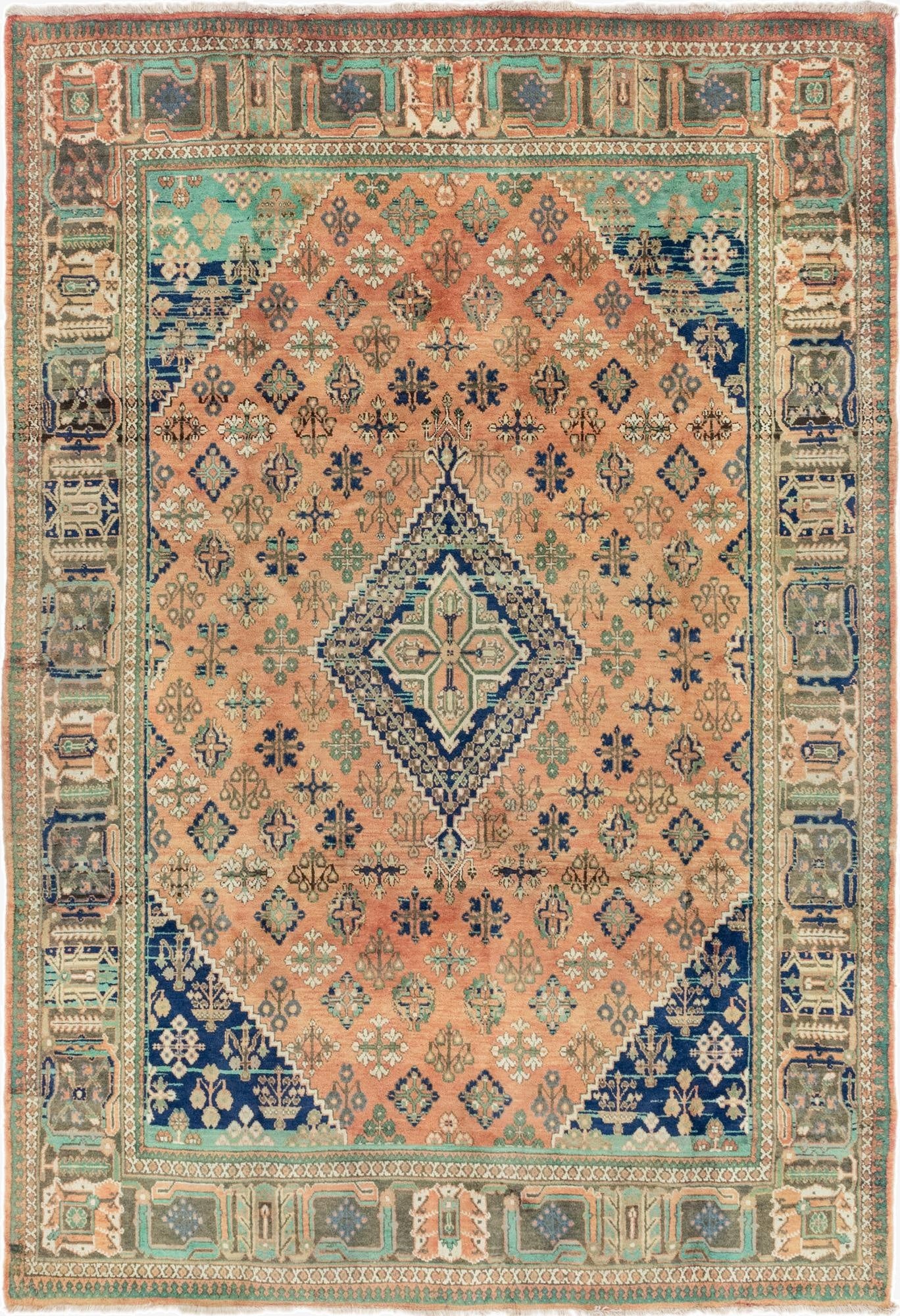  7' x 10' 5  Hand Knotted Maymeh Persian Wool Rug