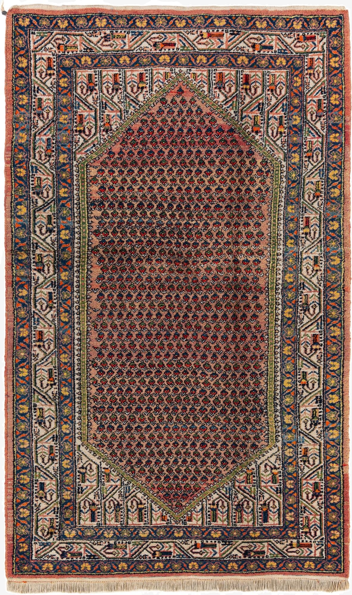 4' 1 x 6' 10  Hand Knotted Mir Wool Rug