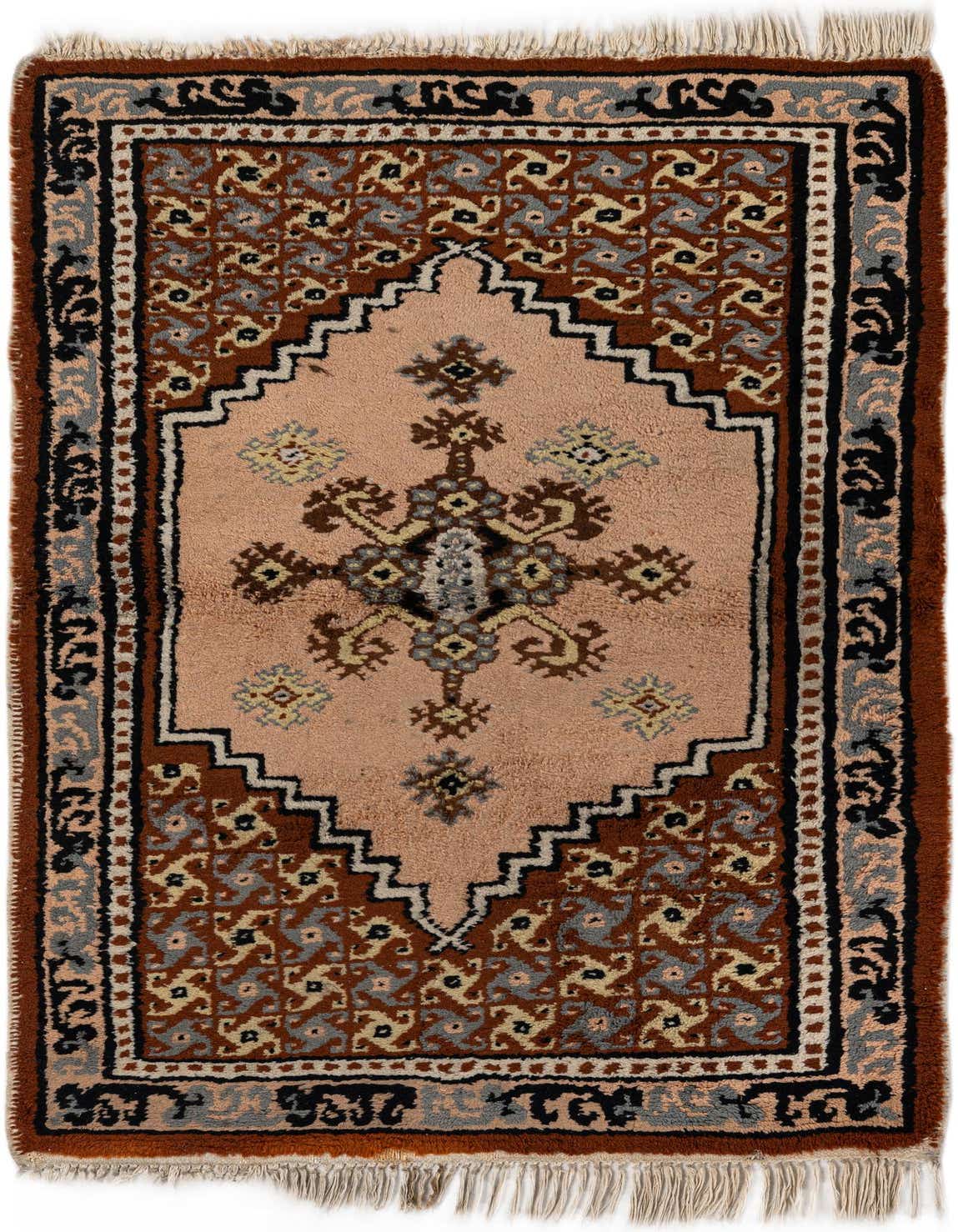 Primary image  2' 7 x 4' 2  Hand Knotted Moroccan Wool Rug